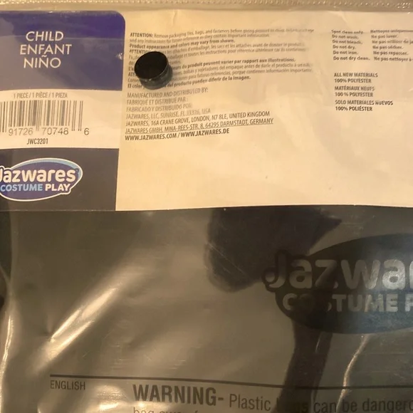 NWT [Star Wars] Luke Skywalker Black Hooded Robe Halloween Costume Size Child - Picture 5 of 5